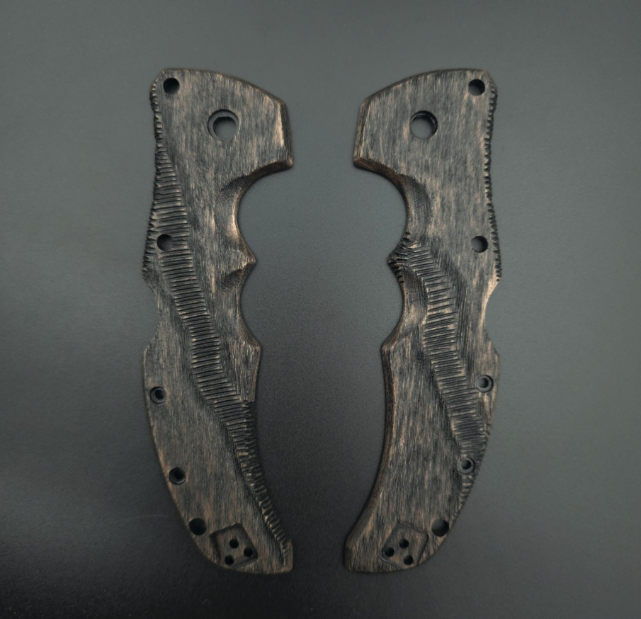 Gap maple scales for Spyderco Stretch 2 XL knife